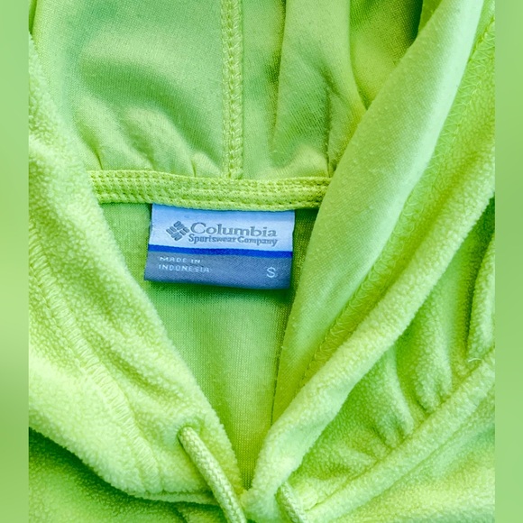Columbia Yellow/Green Light Weight Hooded Fleece -Size Small - Picture 3 of 3